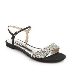 Badgley Mischka Black Carmella Crystal Embellished Sandal